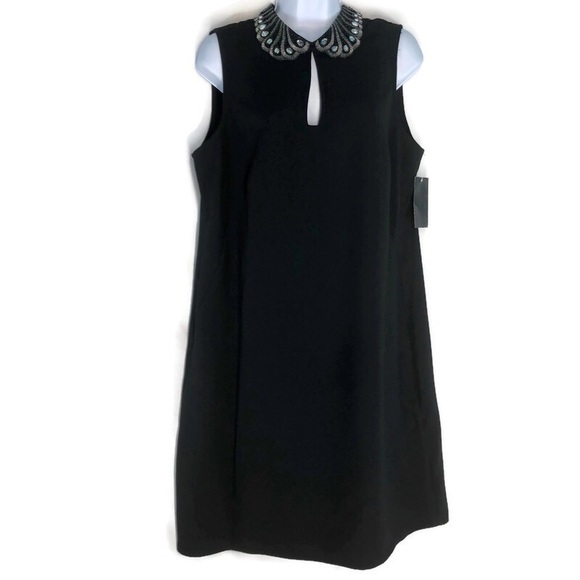Badgley Mischka Jewled Collar Cocktail Dress NWT L - Picture 1 of 5